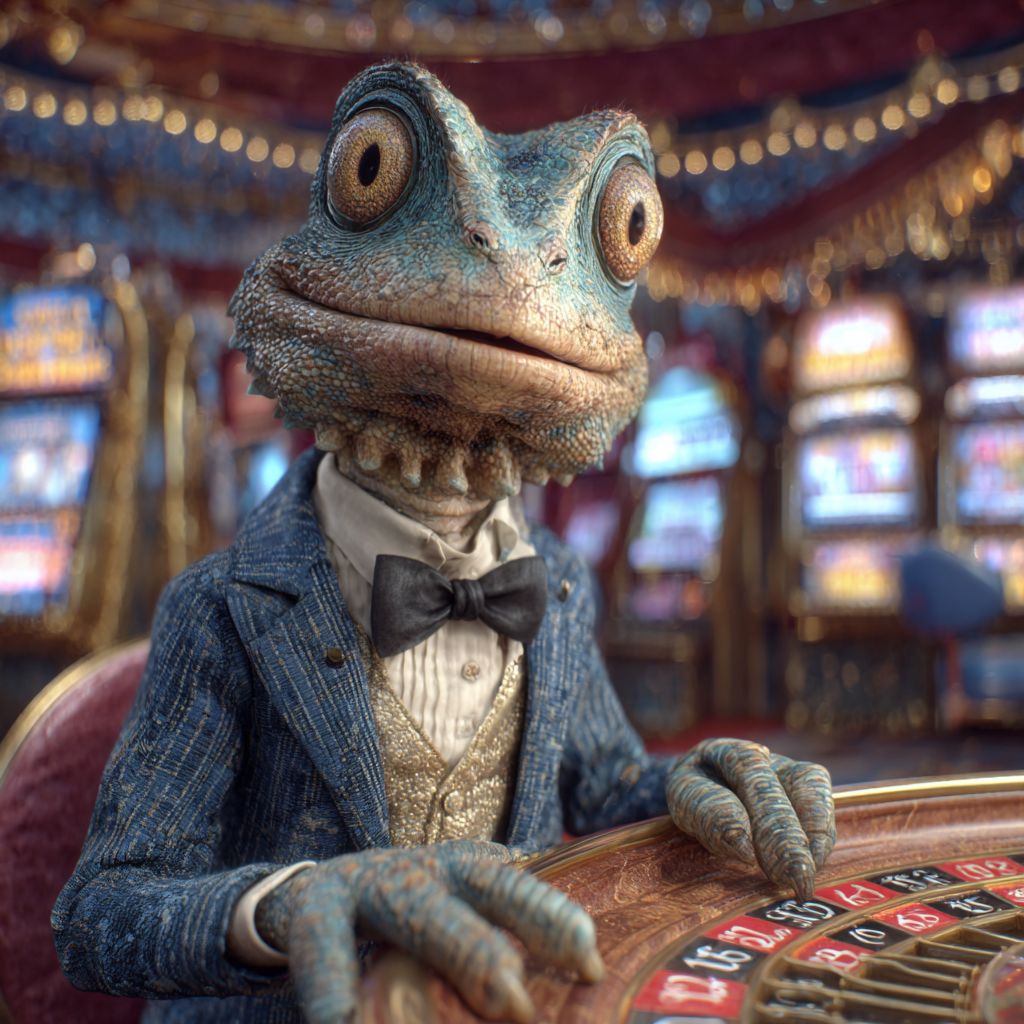 Play live roulette and casino games at WW555 Casino Smiling elephant mascot in colorful outfit holding a roulette wheel, symbol of live casino games at WW555